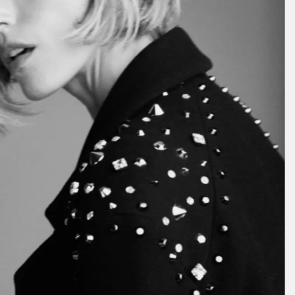 Zara limited edition embellished wool coat new with tags size S